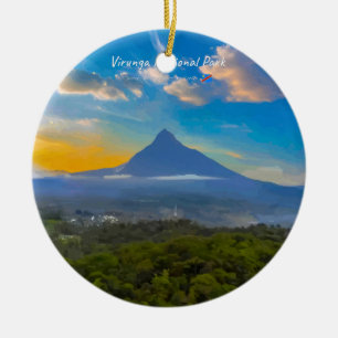 Virunga National Park, DR Congo - Volcano Ceramic Ornament