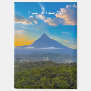 Virunga National Park, DR Congo - Volcano Flat Magnet