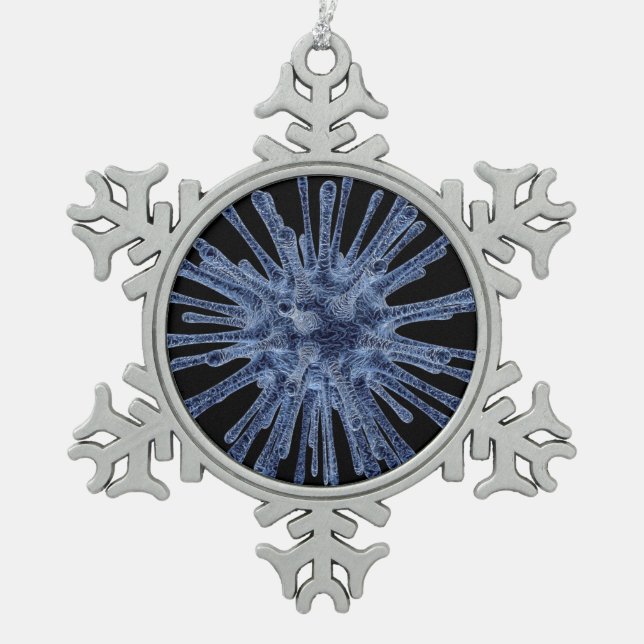 Virus Infected Cell Snowflake Pewter Christmas Ornament (Front)