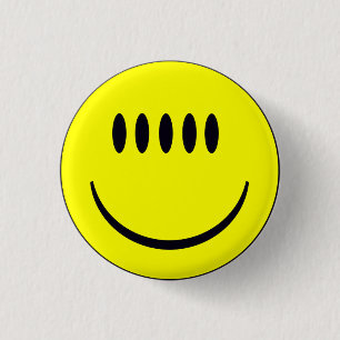 Visage aux cinq yeux drôle bouton badge