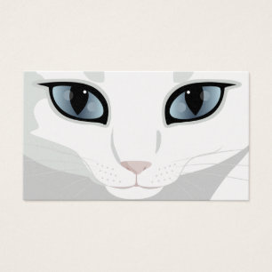 Visage blanc de chat avec la couleur d'oeil de