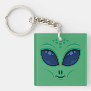 Visage d'alien de dessin animé amical