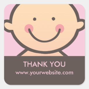 Visage de bébé - Stickers personnalisés rose et Br