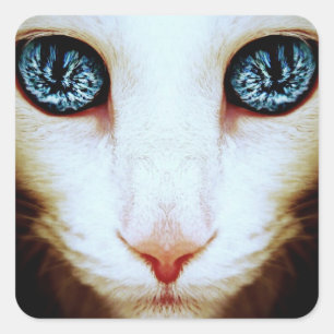 visage de chat alien - autocollants