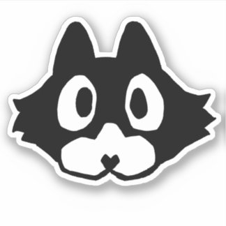 Visage de chaton - _abri_ Sticker en vinyle