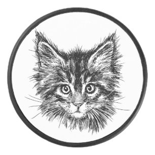 Visage de chaton noir et blanc