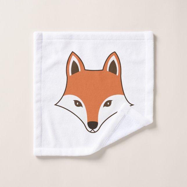 Visage de dessin de style scandinave Fox (Gant de toilette)