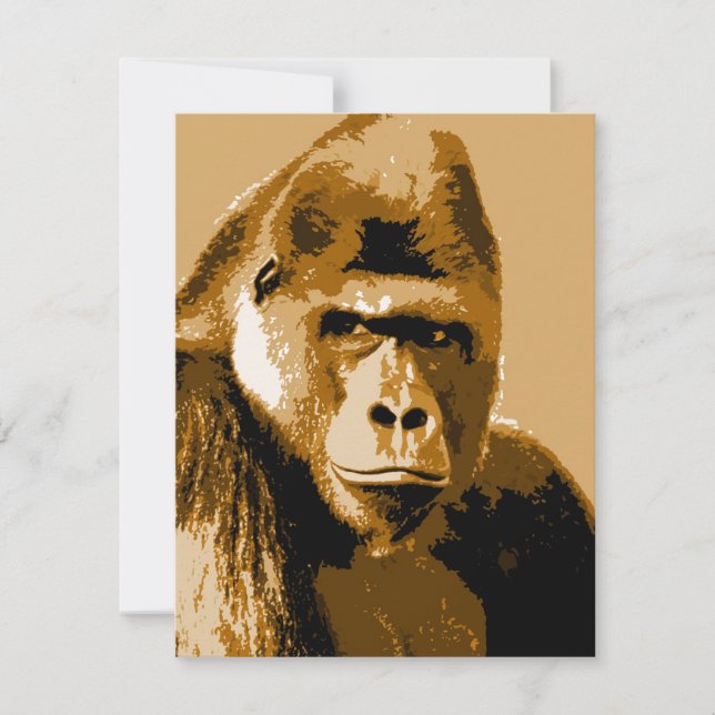 Visage de Gorilla Custom Invitations - Drôle Invit (Devant)