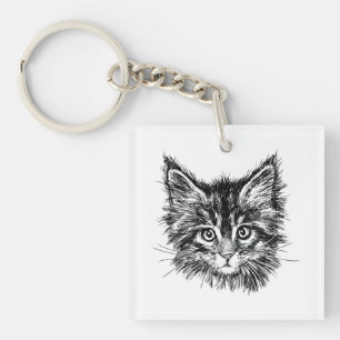 Visage de Kitten noir et blanc