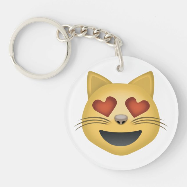 Visage de sourire de chat avec les yeux en forme (Devant)