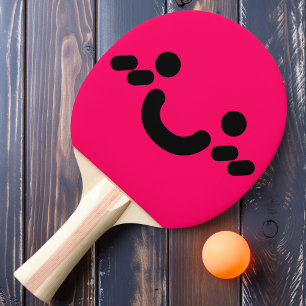 Visage de Sourire Mignon Raquette de Ping Pong Ros