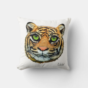 Visage de Tigre Sauvage sur Coussin de Lancement B