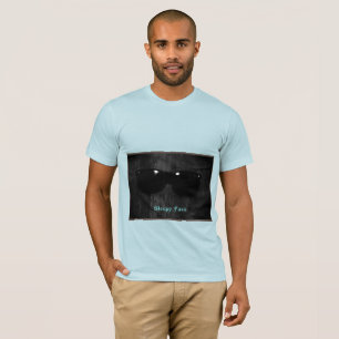Visage doré : Bleu clair - T-shirt cou crépusculai