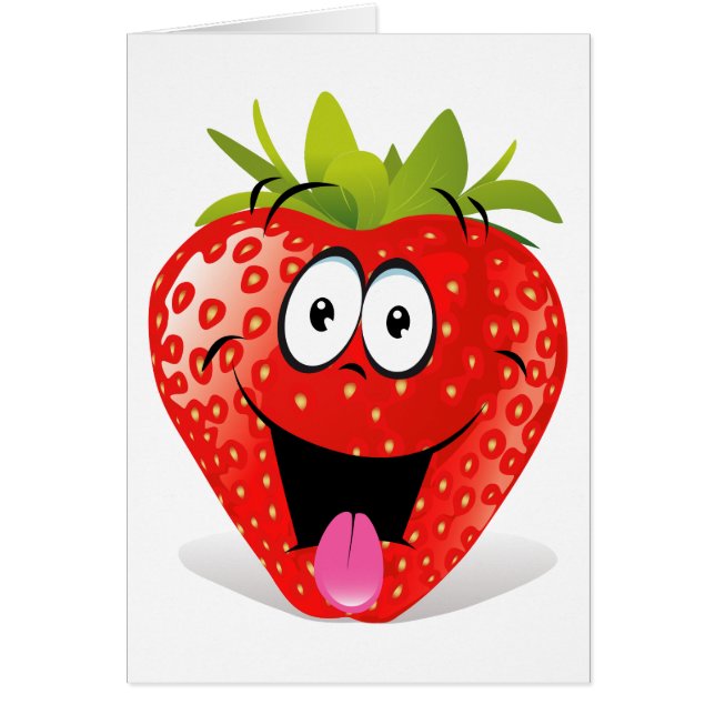 Visage drôle de fraise collant la langue (Devant)