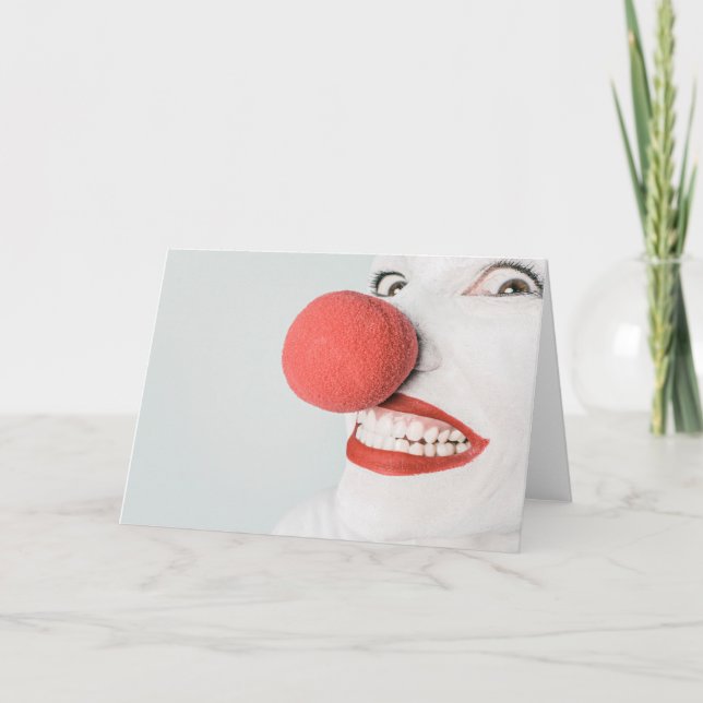 Visage effrayant de clown - carte de voeux vierge (Devant)