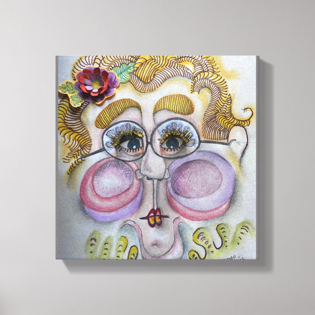 Visage lunaire sur toile (Recto)