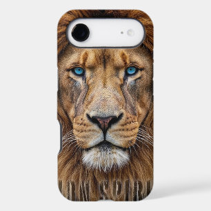 Visage majestueux de lion aux yeux bleus   Faune A