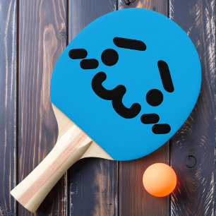Visage Mignon Gênant Raquette de Ping Pong Bleue