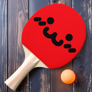 Visage Mignon Raquette de Ping Pong Rouge