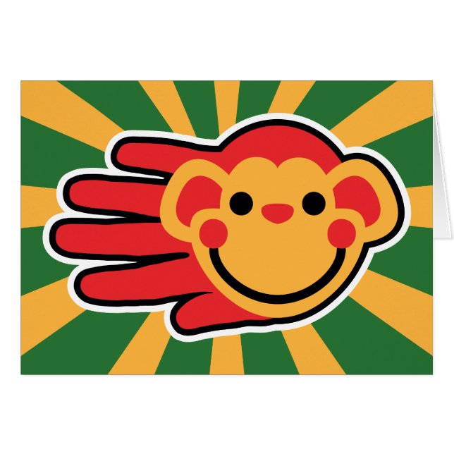 Visage rouge heureux de singe (Devant horizontal)
