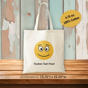 Visage souriant avec Sac fourre-tout des yeux ouve