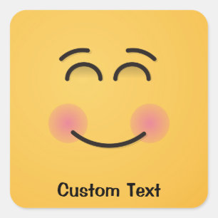 Visage souriant avec Sticker Carré des yeux souria