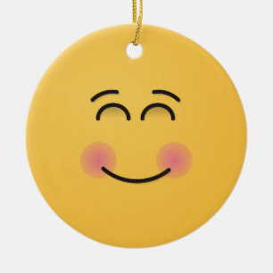 Visage souriant avec yeux souriants Ornement en cé