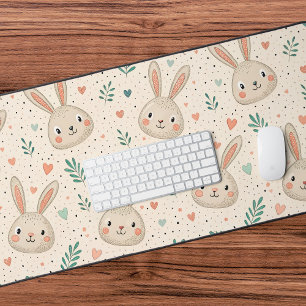Visages de lapin miniature vintage avec motif de r