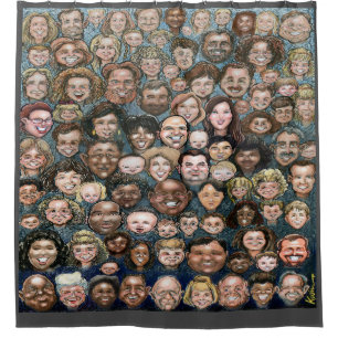 Visages de l'humanité Douche rideau