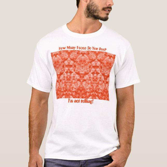 Visages de rhubarbe dans l'orange, T-shirt (Devant)