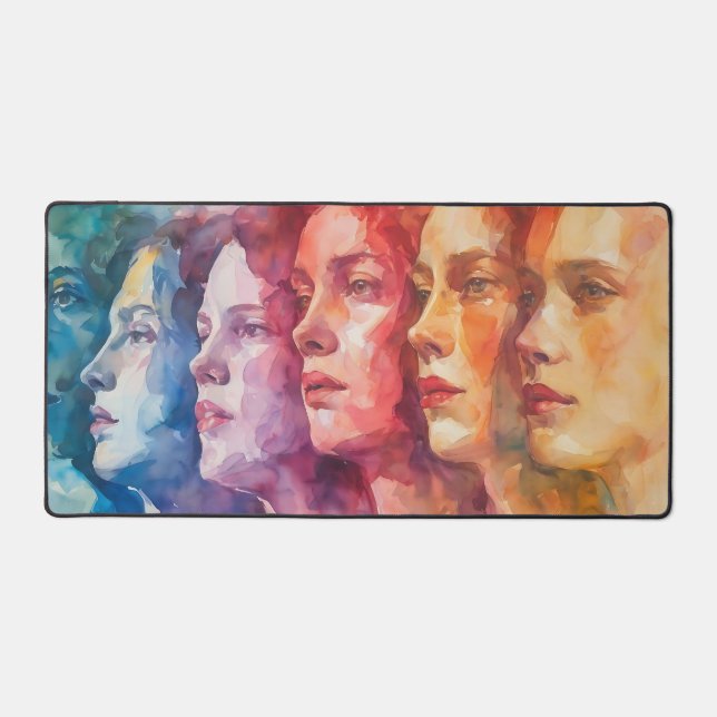 Visages des femmes - Peinture aquarelle (Recto)