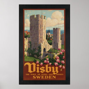 Visby Suède Poster Vintage voyage et Imprimés rétr
