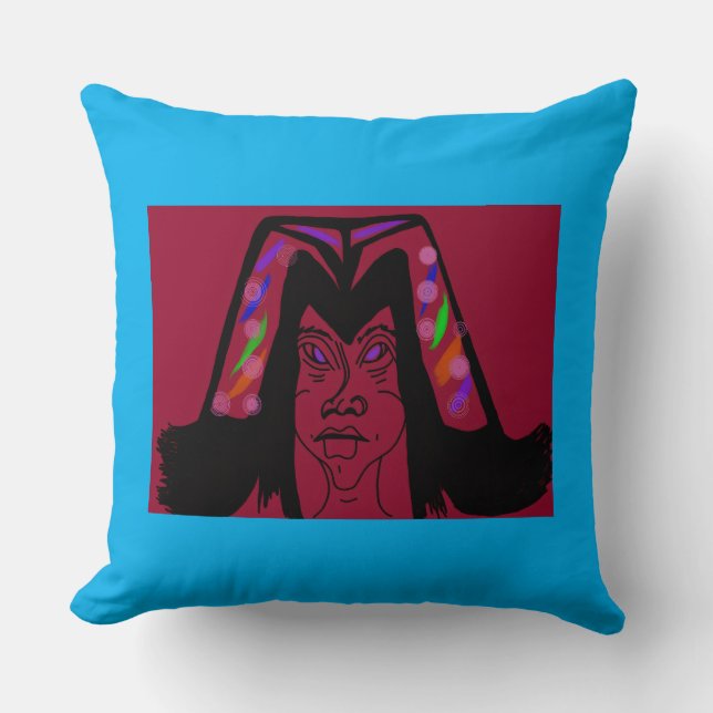 Viscountess with Headdress Throw Pillow (Front)