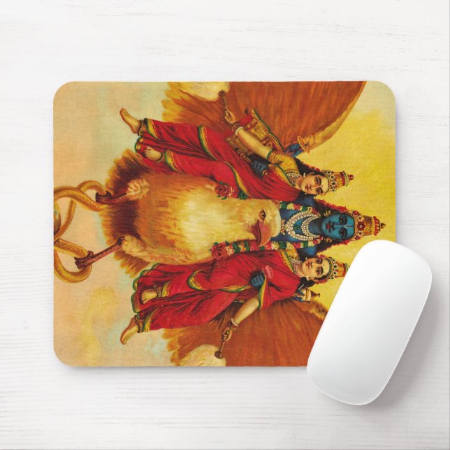Vishnu, Garuda, Vahana by Raja Ravi Varma Mouse Pad (With Mouse)