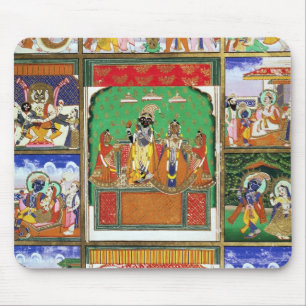 Vishnu in the centre of his ten avatars, Jaipur, R Mouse Pad