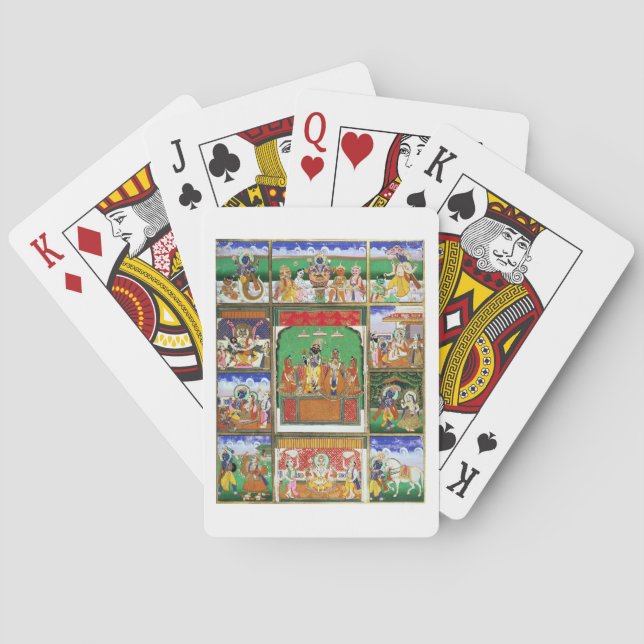 Vishnu in the centre of his ten avatars, Jaipur, R Playing Cards (Back)
