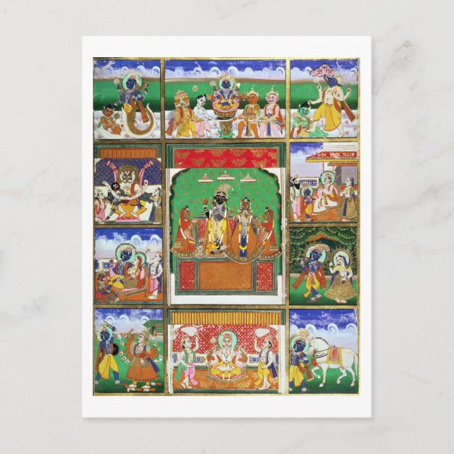 Vishnu in the centre of his ten avatars, Jaipur, R Postcard (Front)