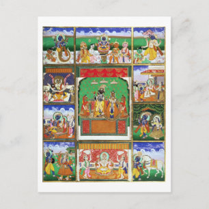 Vishnu in the centre of his ten avatars, Jaipur, R Postcard