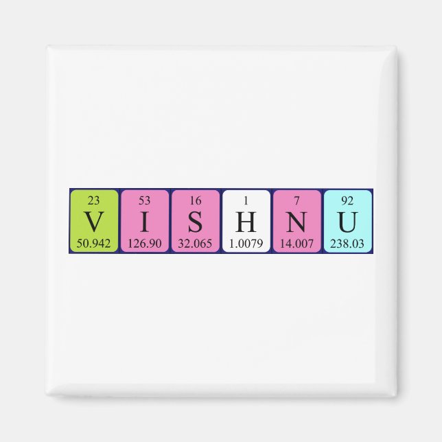 Vishnu nom de table périodique aimant (Devant)