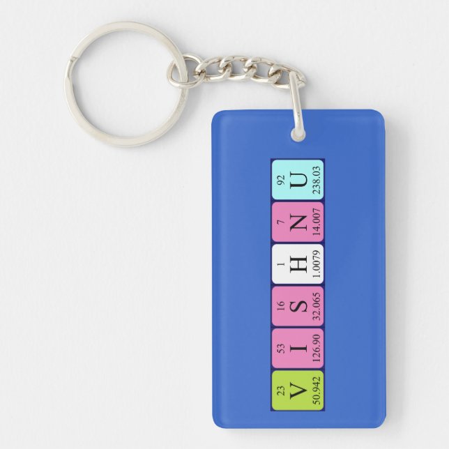 Vishnu periodic table name keyring (Front)