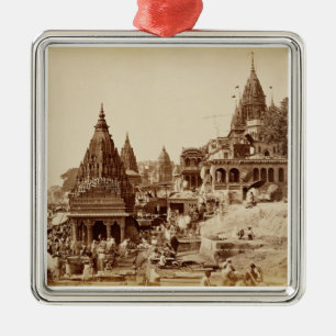 Vishnu Pud and Other Temples, Benares (sepia photo Metal Ornament