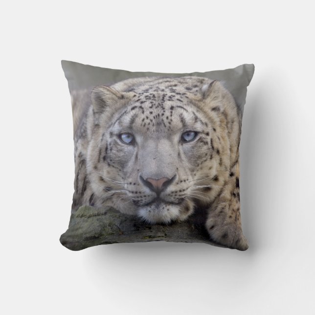 Vishnu Snow Leopard Pillow (Front)