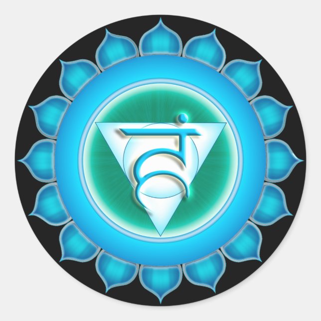 Vishuddha or Throat the 5th Chakra Classic Round Sticker (Front)