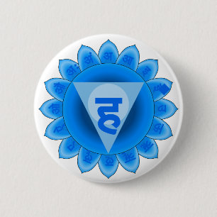 Vishuddha The Throat Chakra 2 Inch Round Button