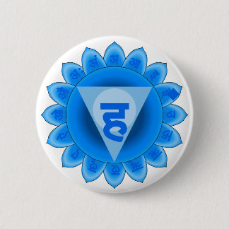 Vishuddha The Throat Chakra 2 Inch Round Button