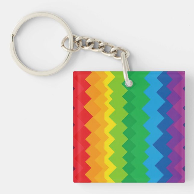 “Visibility” – An Abstract Pride Pattern #1 Keychain (Front)