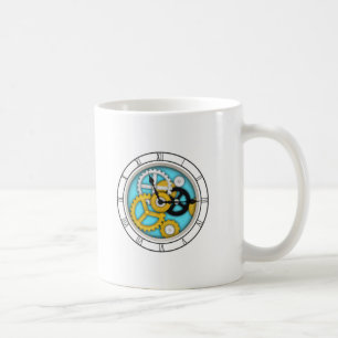 Visible Clockworks Trompe L'oeil Illusion Blue Coffee Mug
