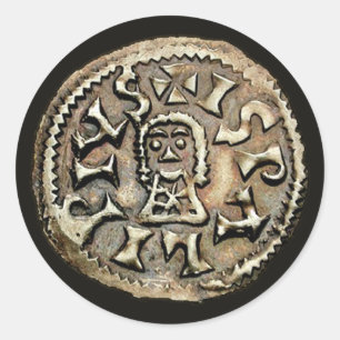 Visigoth Chindaswinth Gold Coin Reverse Classic Round Sticker