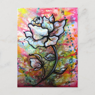 Vision, Black and White Drawing by Shadia Zayed Postcard