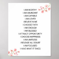 Vision board positive affirmation